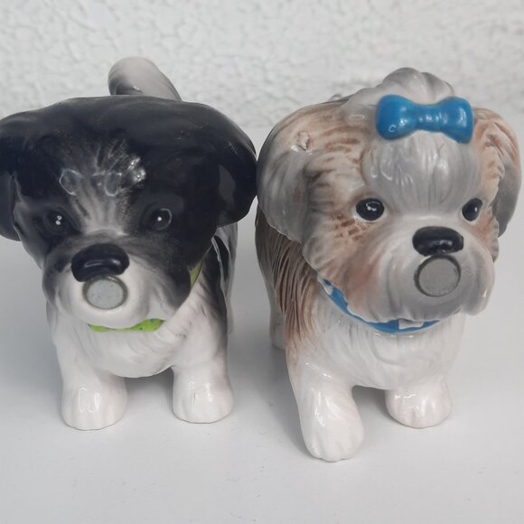 Kissing Dogs Salt and Pepper Shakers Shih Tzus, Yorkies, Scottie Dogs, Magnitic - Picture 2 of 7